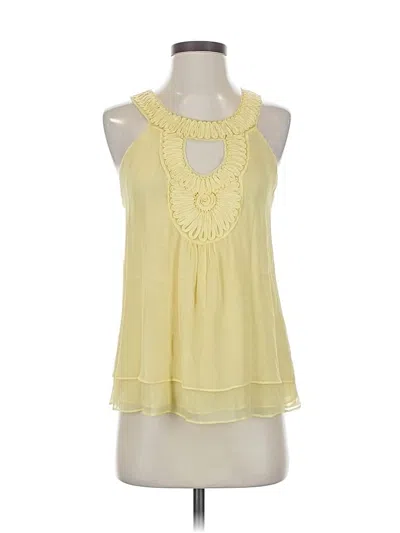 Pre-owned Bebe Sleeveless Blouse In Yellow