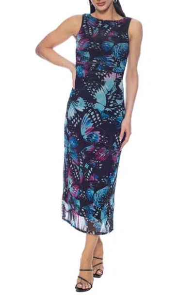 Bebe Sleeveless Mesh Dress In Multi