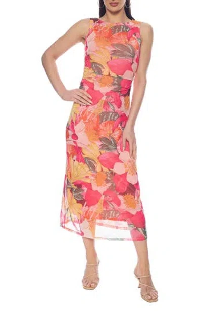 Bebe Sleeveless Mesh Dress In Pink