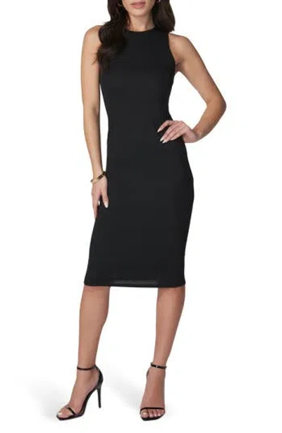 Bebe Sleeveless Rib Midi Dress In Black