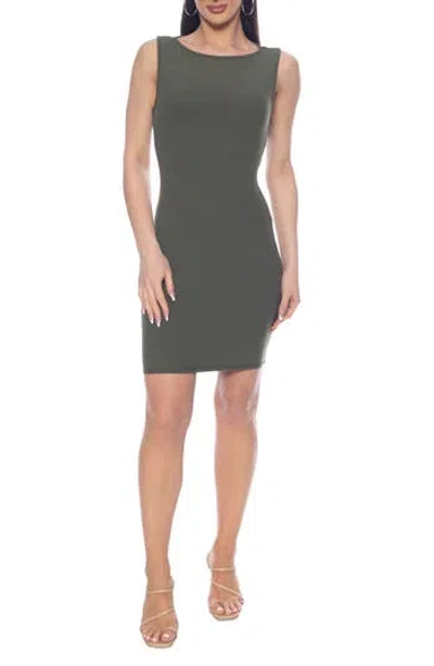 Bebe Sleeveless Ribbed Minidress In Green