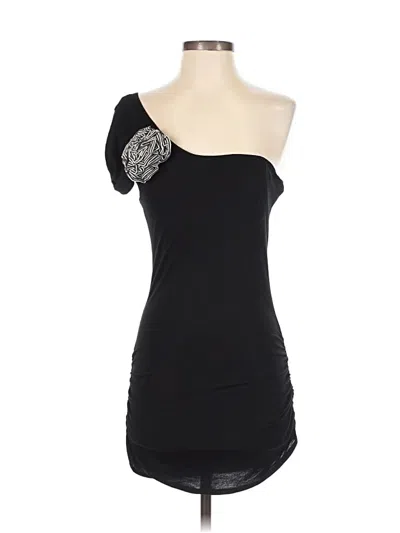 Pre-owned Bebe Sleeveless Top Black One Shoulder Neckline Tops