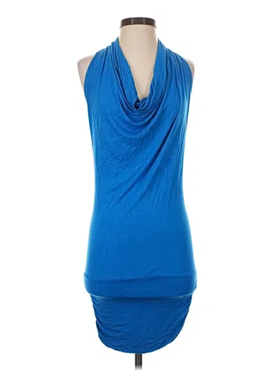 Pre-owned Bebe Sleeveless Top Blue Cowl Neck Tops
