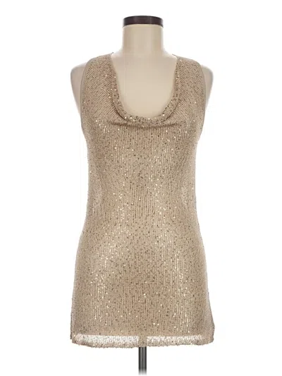 Pre-owned Bebe Sleeveless Top Gold Cowl Neck Tops