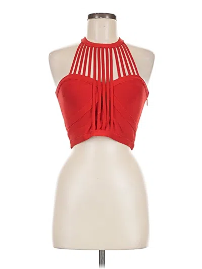 Pre-owned Bebe Sleeveless Top Red Halter Neckline Tops
