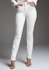 Bebe Slim Jean Embellished With Crystals By Swarovski In White