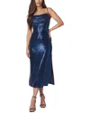 Bebe Disco Sequin Midi Dress In Blue