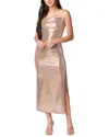 Bebe Cowl Neck Shimmer Maxi Dress In Multi
