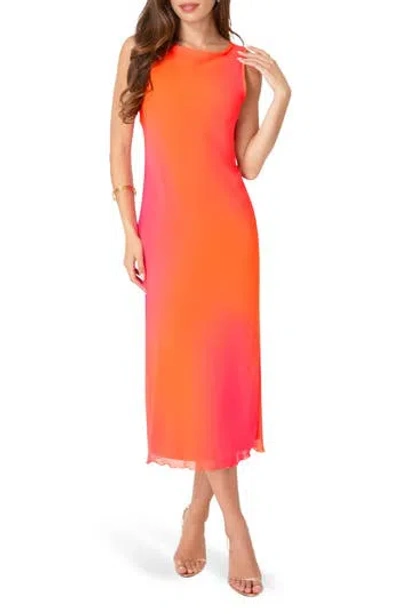 Bebe Smudge Chiffon Racerback Maxi Dress In Multi