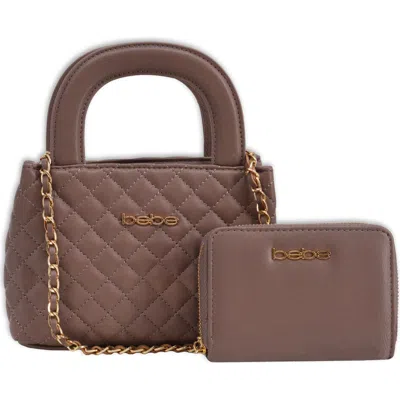 Bebe Sofie Small Satche With Matching Wallet In Brown