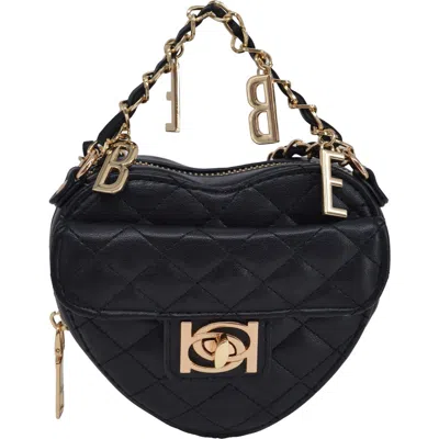 Bebe Solana Quilted Heart Crossbody Bag In Black