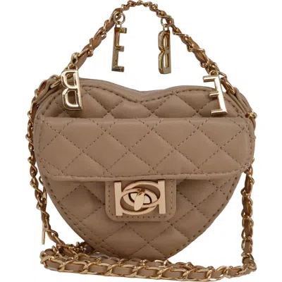 Bebe Solana Quilted Heart Crossbody Bag In Sand