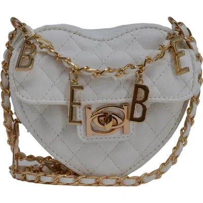 Bebe Solana Quilted Heart Crossbody Bag In White