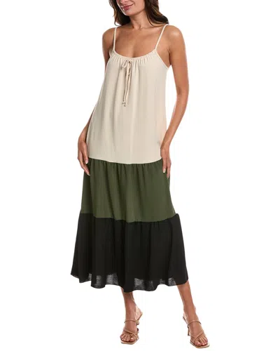 Bebe Spaghetti Strap Midi Dress In Beige