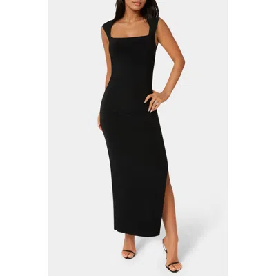 Bebe Square Neck Midi Dress In Black
