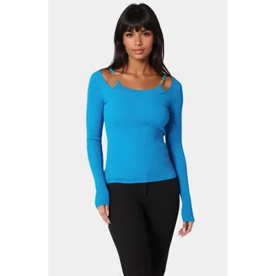 BEBE BEBE STRAP DETAIL SWEATER TOP