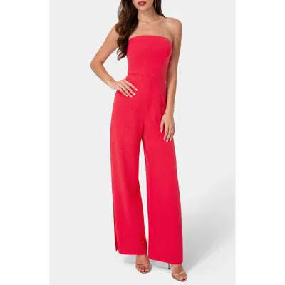 Bebe Strapless A-line Jumpsuit In Pink