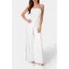Bebe Strapless A-line Jumpsuit In White
