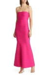 BEBE STRAPLESS BANDAGE GOWN