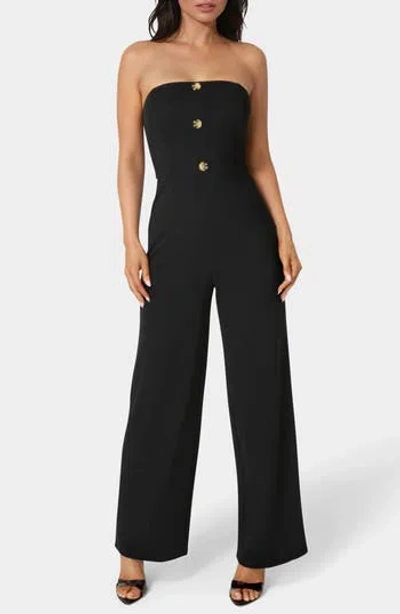 Bebe Strapless Wide Leg Jumpsuit In Black