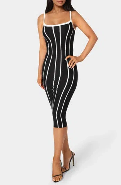Bebe Stripe Sleeveless Body-con Dress In Multi