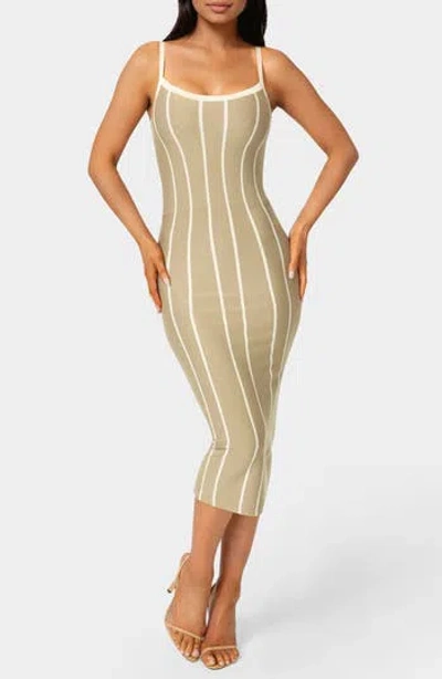 Bebe Stripe Sleeveless Body-con Dress In Multi