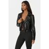 Bebe Studded Vegan Leather Moto Jacket In Black