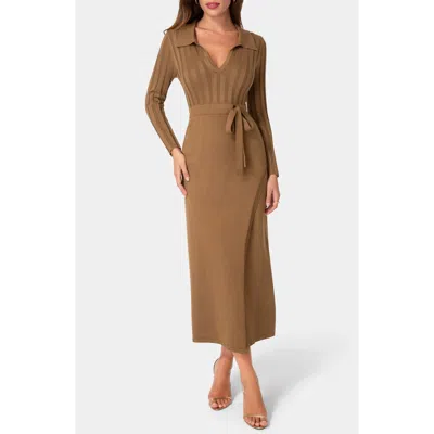 Bebe Sweater Maxi Dress In Brown