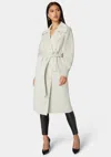 Bebe Sweater Sleeve Double Face Coat In Stone