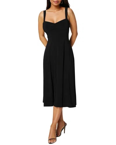 Bebe Sweetheart Fit And Flare Midi Dress In Black