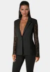 Bebe Tailored Lace Blazer In Black