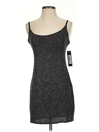 Bebe Tank Top Black Square Neckline Tops In Multi