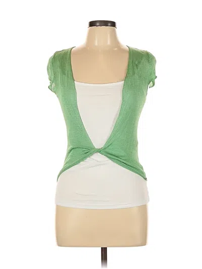Pre-owned Bebe Tank Top Green Plunge Neckline Tops
