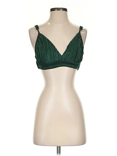 Pre-owned Bebe Tank Top Green Plunge Neckline Tops