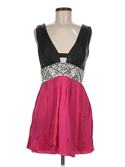 Pre-owned Bebe Tank Top Pink Plunge Neckline Tops