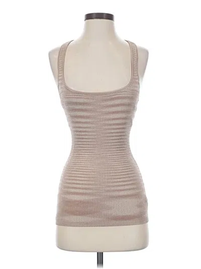 Pre-owned Bebe Tank Top Tan Halter Neckline Tops