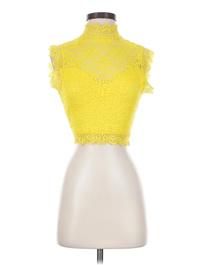 Pre-owned Bebe Tank Top Yellow Halter Neckline Tops