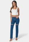 Bebe The Bling Slit Jean In Medium Blue