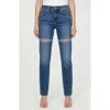 Bebe The Bling Slit Straight Leg Jeans In Blue