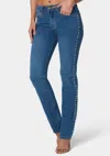 Bebe The Bling String Jean In Medium Blue Wash