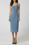 Bebe The Slim Denim Midi Dress In Blue