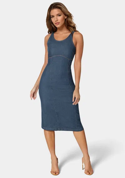 Bebe The Slim Dress In Indigo Wash