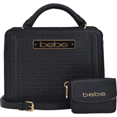 Bebe Thea Small Satchel With Card Wallet In Black