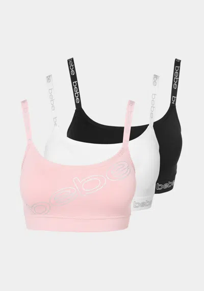 Bebe Three Pack Seamless Microfiber Comfort Bras In Rose