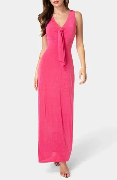 Bebe Tie Cutout Sleeveless Maxi Dress In Pink