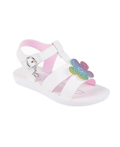 Bebe Babies' Toddler Girls Cute And Comfortable Summer Sandals In White Multi