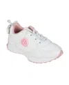Bebe Toddler Girls Double Layer Bow At Back With Medallion Sneakers In White