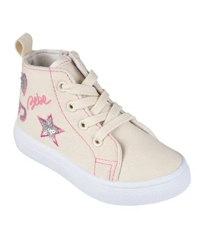 Bebe Babies' Toddler Girls Embroidered Sequin Sneakers In Ivory