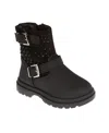 Bebe Toddler Girls Engineer With Rhinestones And  Rivet Boot In Black