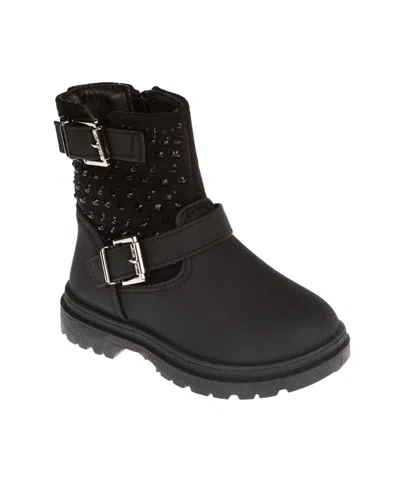Bebe Babies' Toddler Girls Engineer With Rhinestones And  Rivet Boot In Black